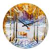 DesignQ Farmhouse Wall Clock 'Cattle in The Early Snow in The Forest' Animals Large Wall Clock for Office Decor view 2