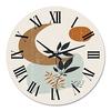 DesignQ Modern Wall Clock 'Abstract Sun & Moon with Minimal Plants' Floral & Botanical Large Wall Clock for Living Room Decor view 2