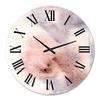 DesignQ Modern Wall Clock 'Pastel Abstract with Blue Pink Beige & Red Spots' Abstract & Fractals Large Wall Clock for Office Decor view 2