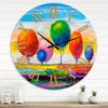 DesignQ Farmhouse Wall Clock 'Surreal Landscape of Green and Blue Trees III' Large Wall Clock for Office Decor view 1