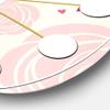 DesignQ Mid-Century Modern Wall Clock 'Roses Pattern' Pink Round Wall Clock for Kitchen Decor view 3