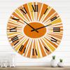 DesignQ Modern Wall Clock 'Minimalist Bright Shining Orange Sun Rays I' Abstract & Fractals Large Wall Clock for Kitchen Decor view 1