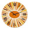 DesignQ Modern Wall Clock 'Minimalist Bright Shining Orange Sun Rays I' Abstract & Fractals Large Wall Clock for Kitchen Decor view 2