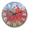 DesignQ Farmhouse Wall Clock 'Red Poppies in The RaIn' Large Wall Clock for Living Room Decor view 2