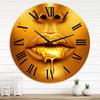 DesignQ Modern Wall Clock 'Gold Paint Drips from Sexy Woman Lips' People Large Wall Clock for Living Room Decor view 1