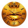 DesignQ Modern Wall Clock 'Gold Paint Drips from Sexy Woman Lips' People Large Wall Clock for Living Room Decor view 2