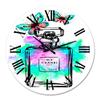 DesignQ Modern Wall Clock 'Perfume Chanel Five III' Floral & Botanical Large Wall Clock for Bedroom Decor view 2