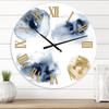 Abstract of Dark Blue and Gold Cloud  Oversized Modern Metal 23" Analog Decorative Wall Clock for Living Room, Bedroom & Office Decor view 1