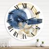 DesignQ Modern Wall Clock 'Abstract Dark Blue Gold & Black Underwater Life' Abstract & Fractals Large Wall Clock for Kitchen Decor view 1