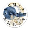 DesignQ Modern Wall Clock 'Abstract Dark Blue Gold & Black Underwater Life' Abstract & Fractals Large Wall Clock for Kitchen Decor view 2
