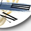 DesignQ Modern Wall Clock 'Abstract Dark Blue Gold & Black Underwater Life' Abstract & Fractals Large Wall Clock for Kitchen Decor view 3