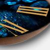 DesignQ Modern Wall Clock 'Female Lips with Black Lipstick Blue Diamonds' People Large Wall Clock for Kitchen Decor CLOCK36660 36x36 view 3