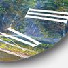 DesignQ Lake House Wall Clock 'Morning Sunlight Through The Pine & Fir Forest' Landscape & Nature Large Wall Clock for Bedroom Decor view 3