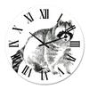 DesignQ Farmhouse Wall Clock 'Monochrome Portrait of Raccoon' Animals Large Wall Clock for Home Decor view 2