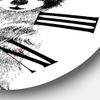 DesignQ Farmhouse Wall Clock 'Monochrome Portrait of Raccoon' Animals Large Wall Clock for Home Decor view 3