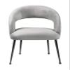 Tov Furniture Rocco Open Back Upholstered Velvet Dining Chair (Slub Grey) view 4