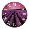 DesignQ Farmhouse Wall Clock 'Sunrise & Dramatic Clouds Over Lavender Field XI' Landscape & Nature Large Wall Clock for Home Decor view 2