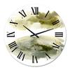 DesignQ Modern Wall Clock 'Dark Green Abstract Clouds I' Abstract & Fractals Large Wall Clock for Bedroom Decor view 2