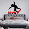CuteDecals Custom Name Skateboarding Wall Decal - Personalized Silhouette Art Boy Skateboard Decor for Bedroom Decoration (Mini Wide 15Inx17In Height) view 1