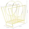 MyGift Mid-Century Brass Plated Metal Free Standing Magazine Holder Document File Rack with Decorative Bag Shaped Design view 4