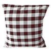 lovemyfabric Gingham Plaid Checkered Farmhouse Decorative Throw Pillow Cushion Cover for Christmas Decor, Bedroom, Sofa, Classroom, Living Room, Interior Design (26" x 26", Burgundy & White) view 1