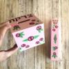 Hamsa Mezuzah Tzedakah Box, Jewish Baby Naming Gift Sets, Pink Roses (Tzedakah and Mezuzah with Kosher Scroll) view 3