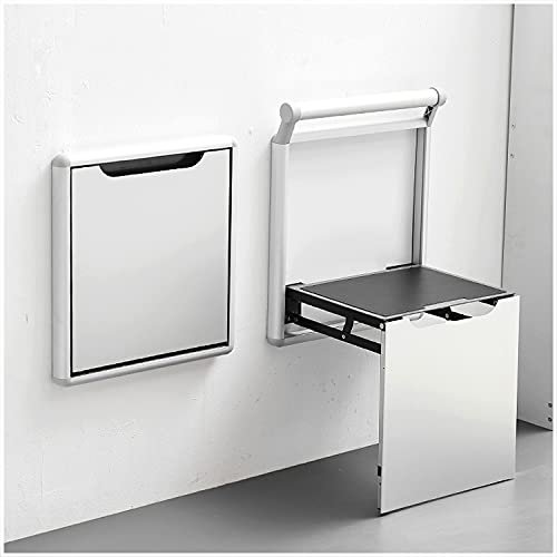 Folding Stools Wall-Mounted Invisible Shoe-Changing Stool, Space-Saving Folding Drop-Leaf Wall Stool with Armrests, for Balconies/Porch Folding