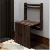 Folding Stools Folding Chair, Wall-Mounted Invisible Shoe-Changing Stool, Solid Wood Folding Wall Stool with Armrests, Saving Space Folde Stool(Color:Black Walnut) view 1