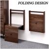 Folding Stools Folding Chair, Wall-Mounted Invisible Shoe-Changing Stool, Solid Wood Folding Wall Stool with Armrests, Saving Space Folde Stool(Color:Black Walnut) view 3