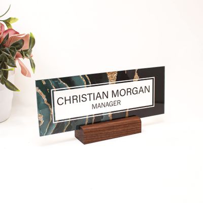 ARTSWAVE name plate for desk | personalized name plate | plaque | desk plate | desk sign | Acrylic name | custom office sign | name plates | Name tag