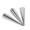 Cyrank Baking Cone Mold, Baking Cones Stainless Steel Cream Horn Molds for Pastry Croissant Cones Moulds (2 Styles Are Optional)(S) view 1