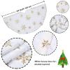 Faux Fur Christmas Tree Skirt,24 inches Luxury Tree Skirt with Gold Snowflake Sequin, Christmas Decorations Holiday Thick Plush Tree Xmas OrnamentsWhite and Gold,24 Inch view 2