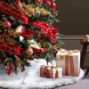 Faux Fur Christmas Tree Skirt,24 inches Luxury Tree Skirt with Gold Snowflake Sequin, Christmas Decorations Holiday Thick Plush Tree Xmas OrnamentsWhite and Gold,24 Inch view 4