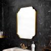 URINGO Rectangle Bathroom Mirror, Modern Metal Mirror in Rounded Corner Stainless Steel Frame, Deep Set Design Hangs Horizontal Or Vertical, for Washroom, Entryways, Living Rooms view 2