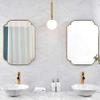 URINGO Rectangle Bathroom Mirror, Modern Metal Mirror in Rounded Corner Stainless Steel Frame, Deep Set Design Hangs Horizontal Or Vertical, for Washroom, Entryways, Living Rooms view 3