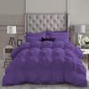 All Season Pinch Pleated Comforter Full (90'' x 90'') Goose Down Corner Tabs Cotton Baffle Pintuck Comforter Set Purple view 1