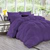 All Season Pinch Pleated Comforter Full (90'' x 90'') Goose Down Corner Tabs Cotton Baffle Pintuck Comforter Set Purple view 2