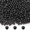 Suream 7500Pcs No Hole Polished Beads for Makeup Brush Organizer, Round Shiny Pearls for Vase Filler, Durable Beads for Wedding Centerpiece, Table Scatter, Home Birthday Party, 4mm/0.15Inch Black view 1
