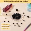 Suream 7500Pcs No Hole Polished Beads for Makeup Brush Organizer, Round Shiny Pearls for Vase Filler, Durable Beads for Wedding Centerpiece, Table Scatter, Home Birthday Party, 4mm/0.15Inch Black view 3