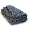Chunky Chenille Knit Throw Blankets Handmade Bulky Yarn Knitted Blanket Soft Large Throw Blankets for Sofa Bed Boho Home Decor Dark Grey 8787 in view 4