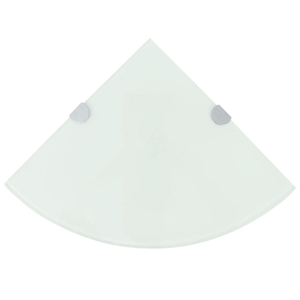 ZQQLVOO Corner Floating Wall Mounted Shelf,Corner Glass Shelf for Bathroom, Shower, Bedroom and Closets, Wall Mounted 8mm Thick Tempered Glass, White 13.8"x13.8" Capacity 33 lbs