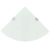 ZQQLVOO Corner Floating Wall Mounted Shelf,Corner Glass Shelf for Bathroom, Shower, Bedroom and Closets, Wall Mounted 8mm Thick Tempered Glass, White 13.8"x13.8" Capacity 33 lbs view 1