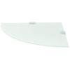 ZQQLVOO Corner Floating Wall Mounted Shelf,Corner Glass Shelf for Bathroom, Shower, Bedroom and Closets, Wall Mounted 8mm Thick Tempered Glass, White 13.8"x13.8" Capacity 33 lbs view 3