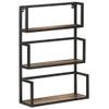 Floating Shelves Wall Mounted, Rustic Wood Wall Decor, Hanging Storage Shelving for Bedroom, Bathroom,Natural Wood with Black Metal Floating Shelf Bracket,23.6"x7.9"x33.5" Solid Reclaimed Wood view 1