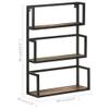 Floating Shelves Wall Mounted, Rustic Wood Wall Decor, Hanging Storage Shelving for Bedroom, Bathroom,Natural Wood with Black Metal Floating Shelf Bracket,23.6"x7.9"x33.5" Solid Reclaimed Wood view 2
