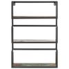 Floating Shelves Wall Mounted, Rustic Wood Wall Decor, Hanging Storage Shelving for Bedroom, Bathroom,Natural Wood with Black Metal Floating Shelf Bracket,23.6"x7.9"x33.5" Solid Reclaimed Wood view 3