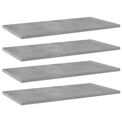 Bookshelf Boards 4 pcs,No hardware for installation,Floating Shelf Wall Mounted Replacement,Wall Shelf Display Wall Storage Shelf,Partition,Replace plank,Concrete Gray 23.6"x11.8"x0.6" Chipboard