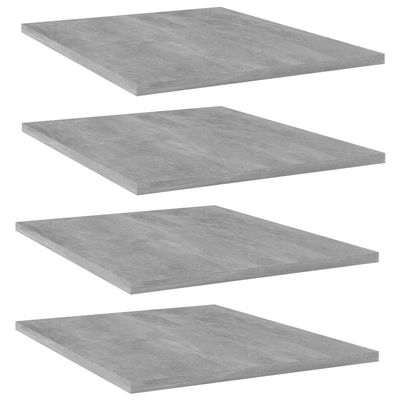 Bookshelf Boards 4 pcs,No hardware for installation,Floating Shelf Wall Mounted Replacement,Wall Shelf Display Wall Storage Shelf,Partition,Replace plank,Concrete Gray 15.7"x19.7"x0.6" Chipboard