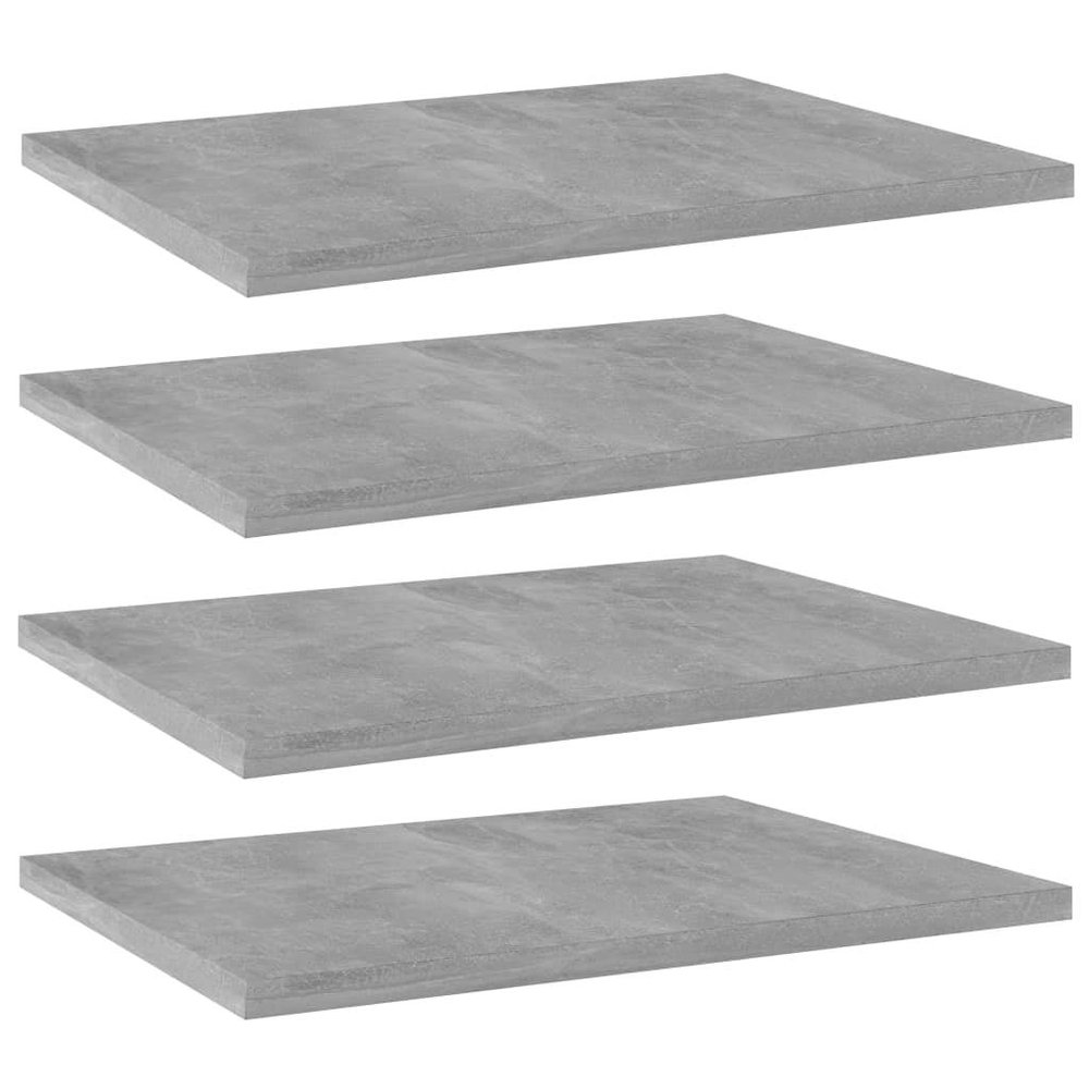 Bookshelf Boards 4 pcs,No hardware for installation,Floating Shelf Wall Mounted Replacement,Wall Shelf Display Wall Storage Shelf,Partition,Replace plank,Concrete Gray 15.7"x11.8"x0.6" Chipboard