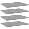 Bookshelf Boards 4 pcs,No hardware for installation,Floating Shelf Wall Mounted Replacement,Wall Shelf Display Wall Storage Shelf,Partition,Replace plank,Concrete Gray 15.7"x11.8"x0.6" Chipboard view 1